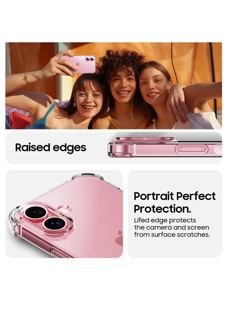 iPhone 16 Clear Case Soft Flexible Silicone TPU Shockproof Transparent Back Cover Designed for iPhone 16 (Bumper, iPhone 16)