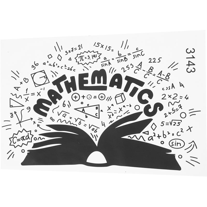 1 Sheet Mathematics Theme Wall Sticker Mathematical Formula Wall Decal for Math - Image 1