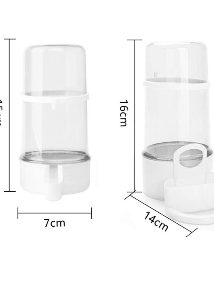 عبوة مزدوجة من مغذي الطيور الأوتوماتيكي وموزع الماء، مغذي وبئر ماء خالي من الفوضى للطيور في الأقفاص. زجاجة ماء مريحة للشرب وموزع طعام للبذور (415 مل). - Image 4