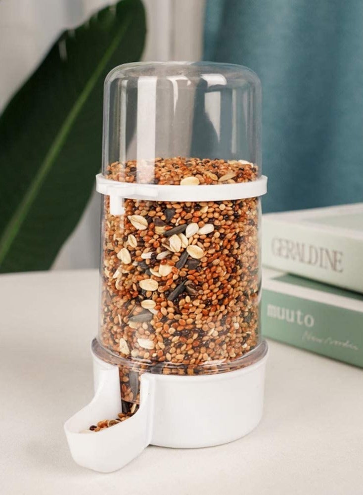 عبوة مزدوجة من مغذي الطيور الأوتوماتيكي وموزع الماء، مغذي وبئر ماء خالي من الفوضى للطيور في الأقفاص. زجاجة ماء مريحة للشرب وموزع طعام للبذور (415 مل). - Image 5