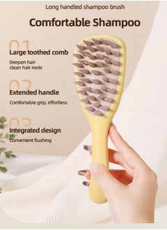 Ru syanl Soft Silicone Coarse Bristles Shower Hair Brush Exfoliator Hair Scalp Massager Shampoo Brush With Handle  - Image 4