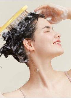 Ru syanl Soft Silicone Coarse Bristles Shower Hair Brush Exfoliator Hair Scalp Massager Shampoo Brush With Handle  - Image 2