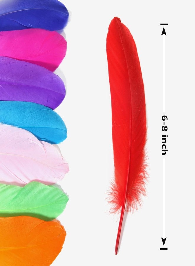 THARAHT 120pcs Mix Colur Goose Feathers Natural bulk 6-8 inch 15-20cm for Crafts DIY Cosplay Wedding Party Halloween Decoration Goose Nagoire Feathers - Image 2