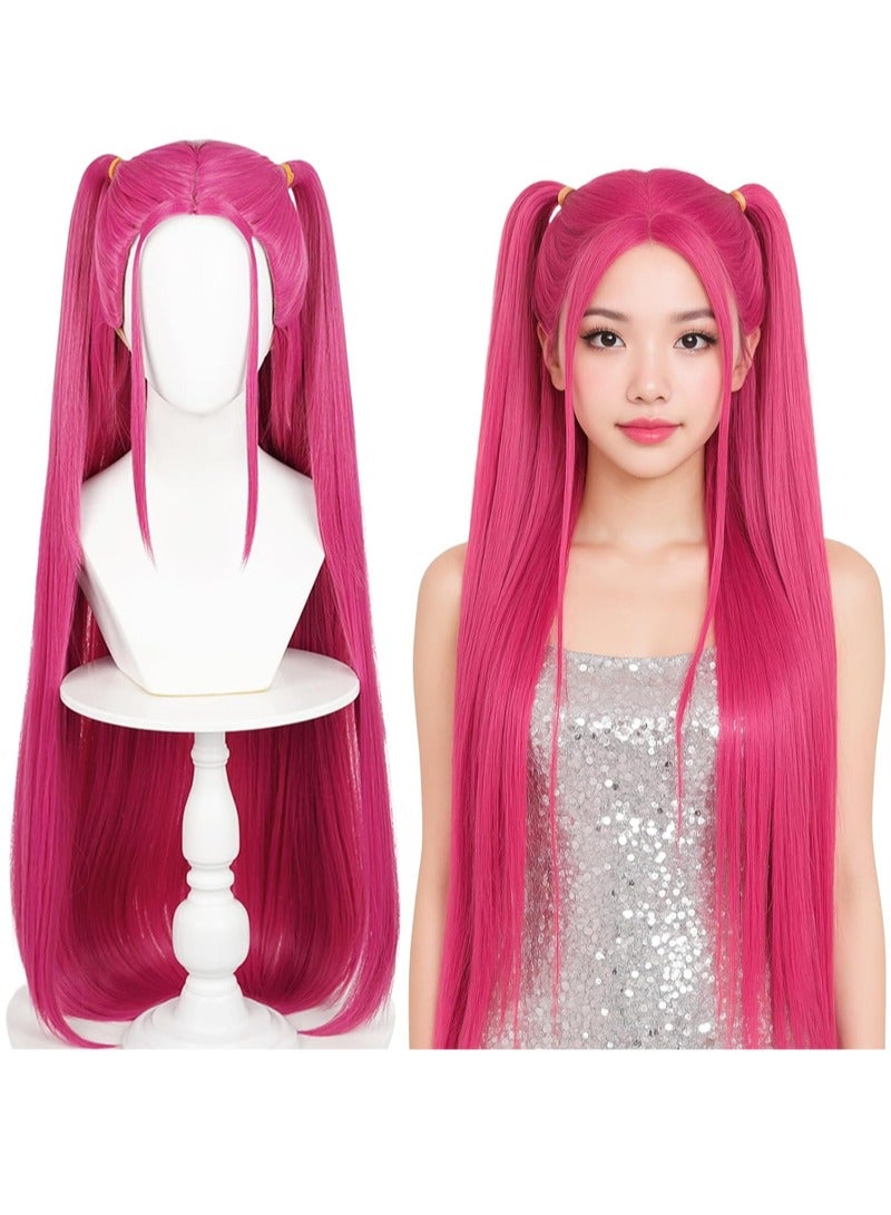 KPop Demon Hunters K Pop Demon Hunter Mila Cosplay Wig Cute Witch Hunter Girl Costume Wig Perfect For Cosplay，Concerts，And Themed Parties - Image 1