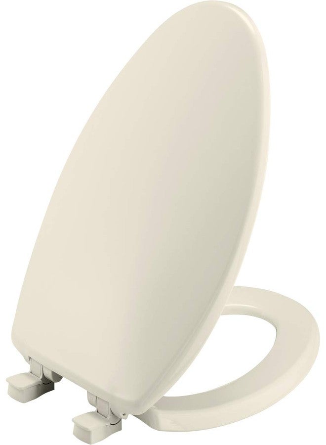 Bemis 7300SLEC Slow Close Toilet Seat, Easy Clean Hinges and Durable Plastic Seat, Made in USA, Elongated, Biscuit - Image 1