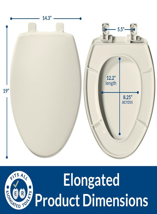 Bemis 7300SLEC Slow Close Toilet Seat, Easy Clean Hinges and Durable Plastic Seat, Made in USA, Elongated, Biscuit - Image 5