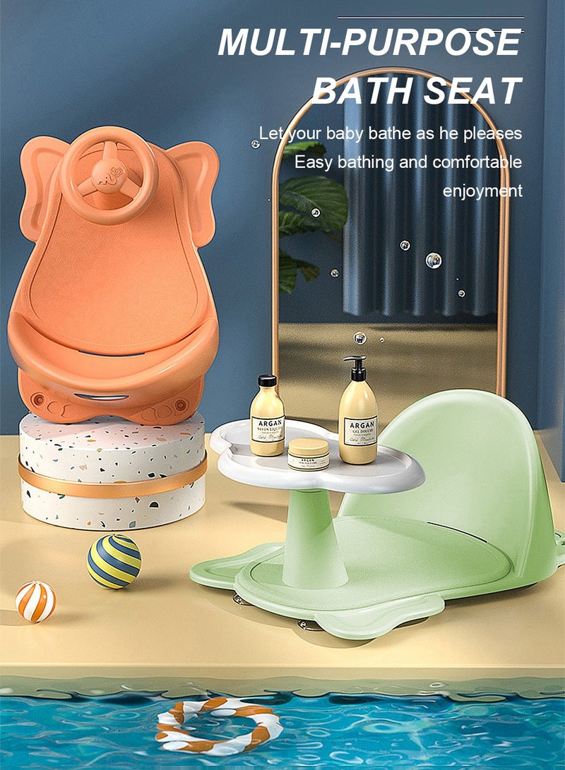 MaBaby Baby Bath Chair, Cute Cartoon Baby Bathtub Seat, Detachable And Installable Infant Shower Chair - Image 2