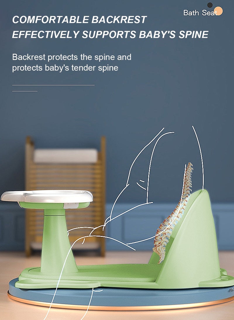 MaBaby Baby Bath Chair, Cute Cartoon Baby Bathtub Seat, Detachable And Installable Infant Shower Chair - Image 4