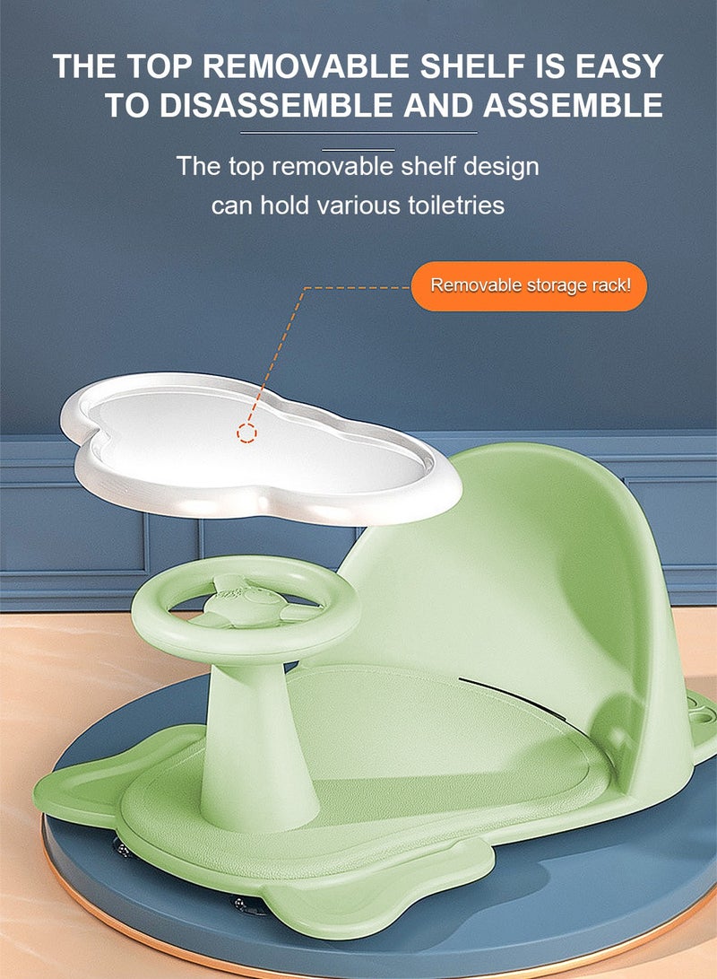 MaBaby Baby Bath Chair, Cute Cartoon Baby Bathtub Seat, Detachable And Installable Infant Shower Chair - Image 5