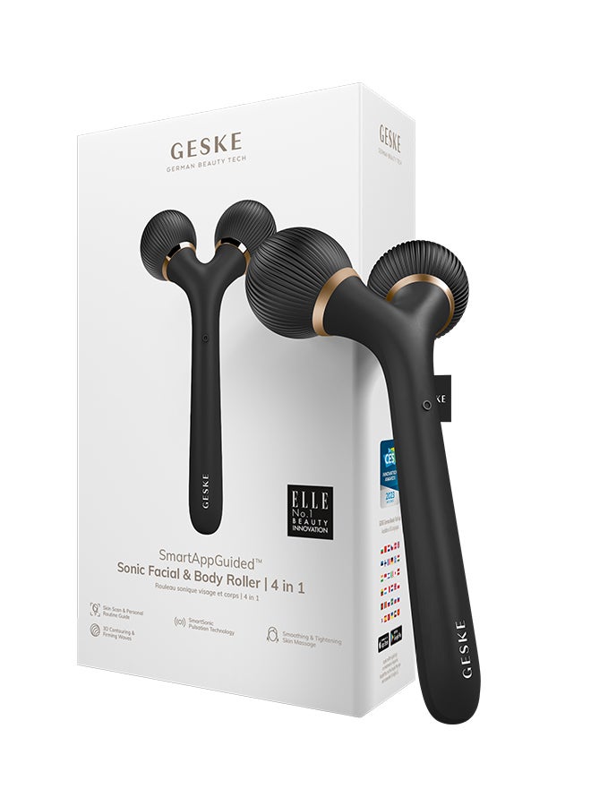 جيسكي رولر الوجه والجسم سونيك سمارت أب جايدد |  في  | محفز ديرما سموث للوجه والجسم | رولر احترافي للوجه والجسم | رولر للعناية بالبشرة والجمال - أسود - Image 1