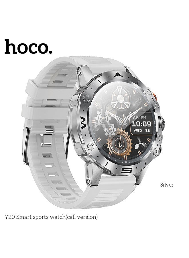 هوكو. ساعة Y20 الذكية للرياضة (نسخة مكالمات) وضعيات متعددة للرياضة أصلية (فضية) - Image 2