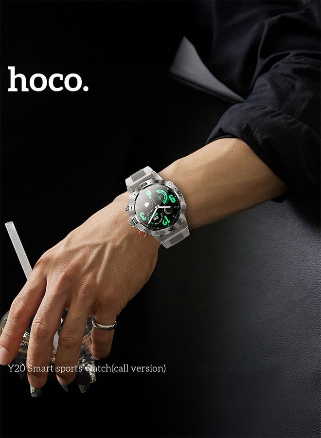 هوكو. ساعة Y20 الذكية للرياضة (نسخة مكالمات) وضعيات متعددة للرياضة أصلية (فضية) - Image 4