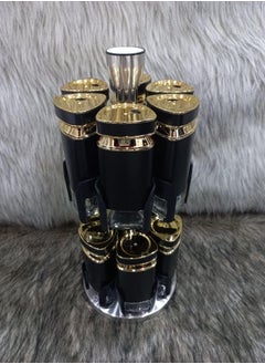 FALMER falmer Spice Carousel Rotating - 12 Pcs  " Glass & Stainless Steel Air Tight"" black & Gold"  - Image 3