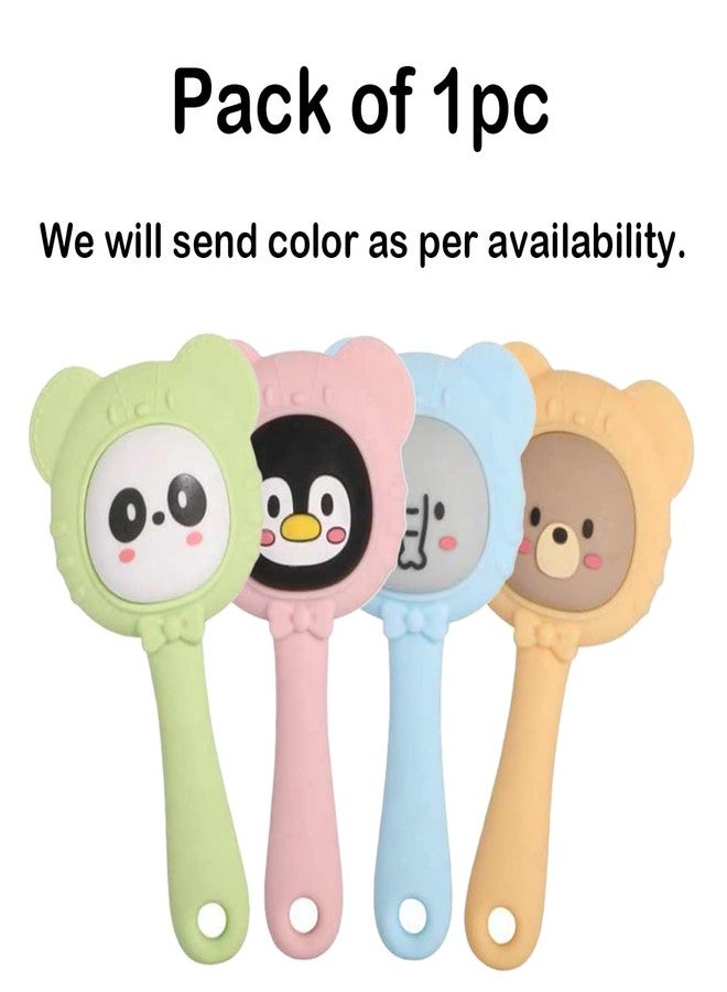 FIMALIA Silicone Baby Teether Toy – Soft Chew Teething Toy for Infants | BPA Free, Safe & Durable | Cute Cartoon Grip Design | Soothes Gums for Newborns & Toddlers (1 pc Multicolor) - Image 2