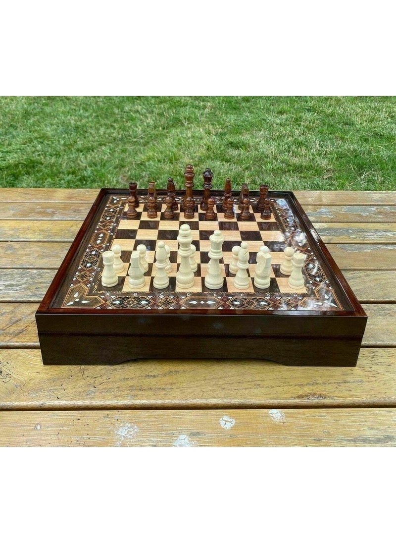 Megame - Personalized Wooden Chess Set Star Vip Wooden Luxury Chess Boxed - Image 1