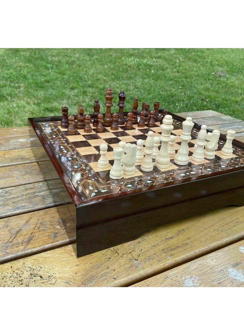 Megame - Personalized Wooden Chess Set Star Vip Wooden Luxury Chess Boxed - Image 1