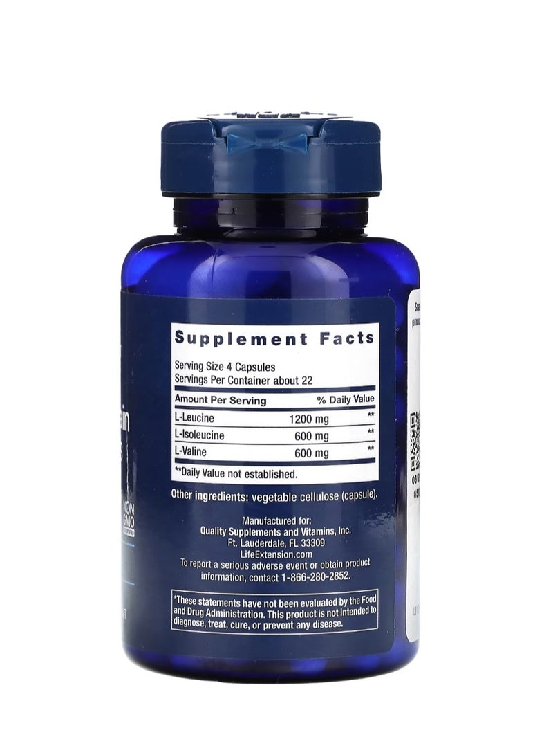 Life Extension Branched Chain Amino Acids Free Form 90 Capsules - Image 2