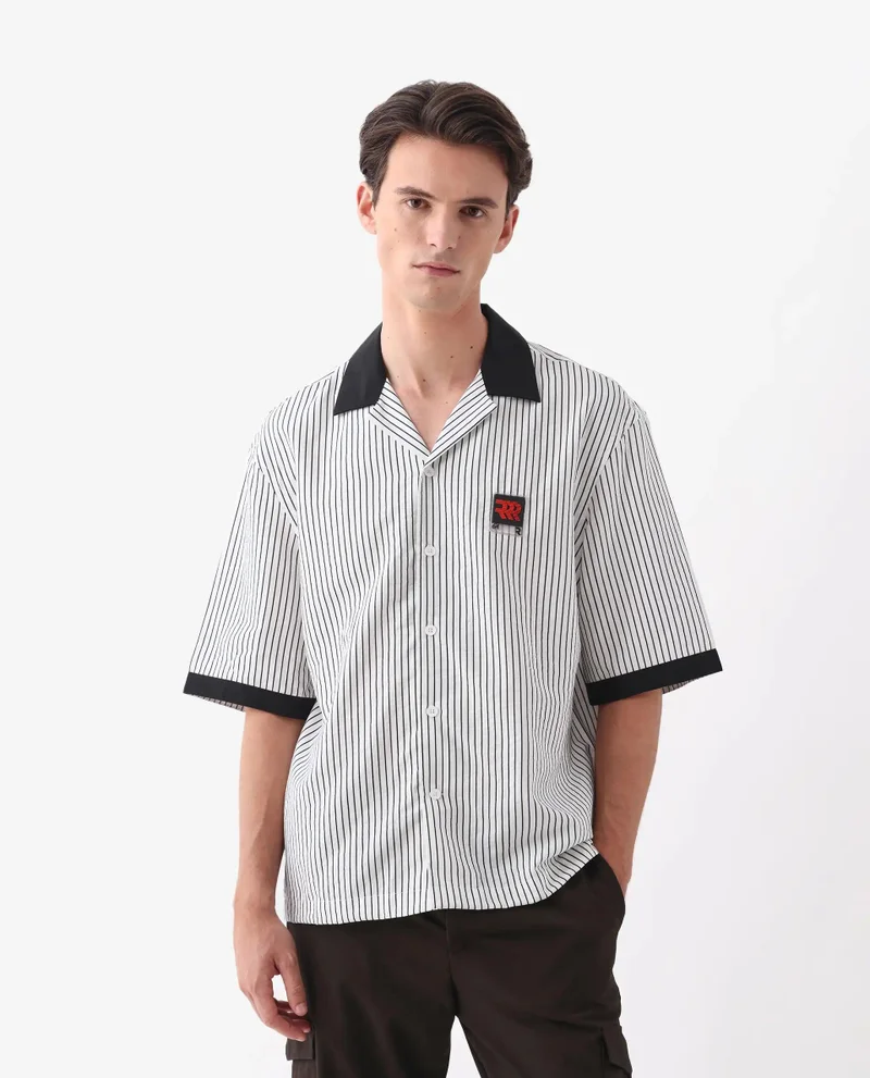 Rare Rabbit Men's Boxy Fit Stripe Shirt