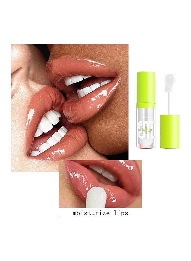 Julystar - Plump Lips Fat Perks, Lip Glow Oil Deep Nourishing Moisturizing Glossy Long Lasting Lightweight Non Sticky Portable Lip Oil Lip Care to Fade Lines and Exfoliate Dead Skin for Women 4.8ml (#01) - Image 1