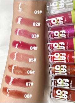 Julystar Plump Lips Fat Perks, Lip Glow Oil Deep Nourishing Moisturizing Glossy Long Lasting Lightweight Non Sticky Portable Lip Oil Lip Care to Fade Lines and Exfoliate Dead Skin for Women 4.8ml (#01)  - Image 5