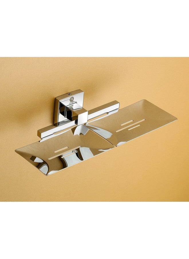 iSTAR Stainless Steel Chrome Finish Square Double Soap Dish Holder for Bathroom Soap Case/Soap Stand for Kitchen, Bathroom Accessories (Pack of 1) - Image 1