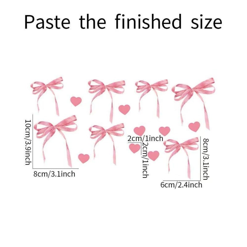 Saomour Pink Bow Wall Decals - Girl's Room & Nursery Decor - Wall Stickers for Girls - Image 4