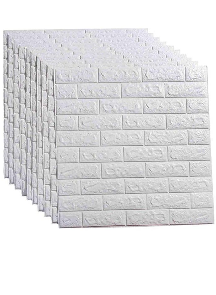 HOME TASTE Self Adhesive 3D Wall Stickers Self-Adhesive Panels Waterproof PE Foam White Wallpaper for Living Room TV Wall and Home Decor - Image 1
