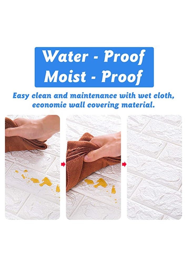 HOME TASTE Self Adhesive 3D Wall Stickers Self-Adhesive Panels Waterproof PE Foam White Wallpaper for Living Room TV Wall and Home Decor - Image 4