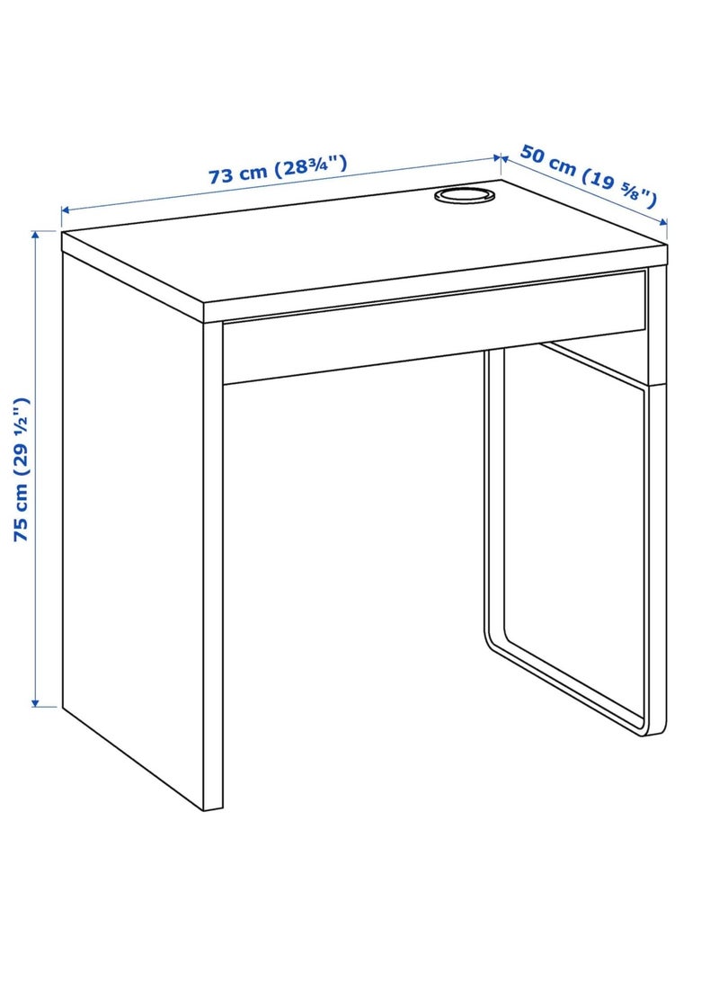 IKEA (イケア) Rectangular Desk 302-130-76, 73 cm x 50 cm, White - Image 3