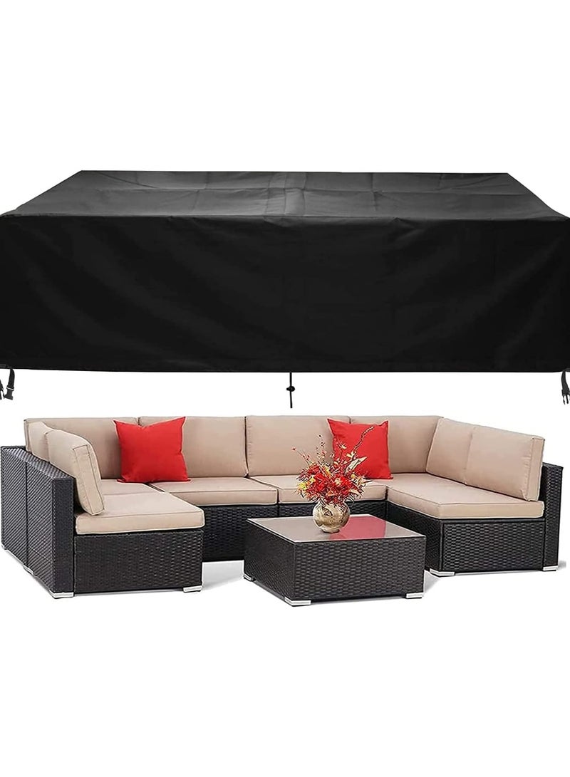 73Hours Waterproof Outdoor Furniture Cover 137 L x 102 W x 35 H , Premium Quality Patio Furniture Covers Dust Proof Anti-UV Heavy Duty Durable Sofa Sectional Table  Chair Cover Large - Outdoor Sofa Cover - Outdoor Seating Cover (Black) - Image 1