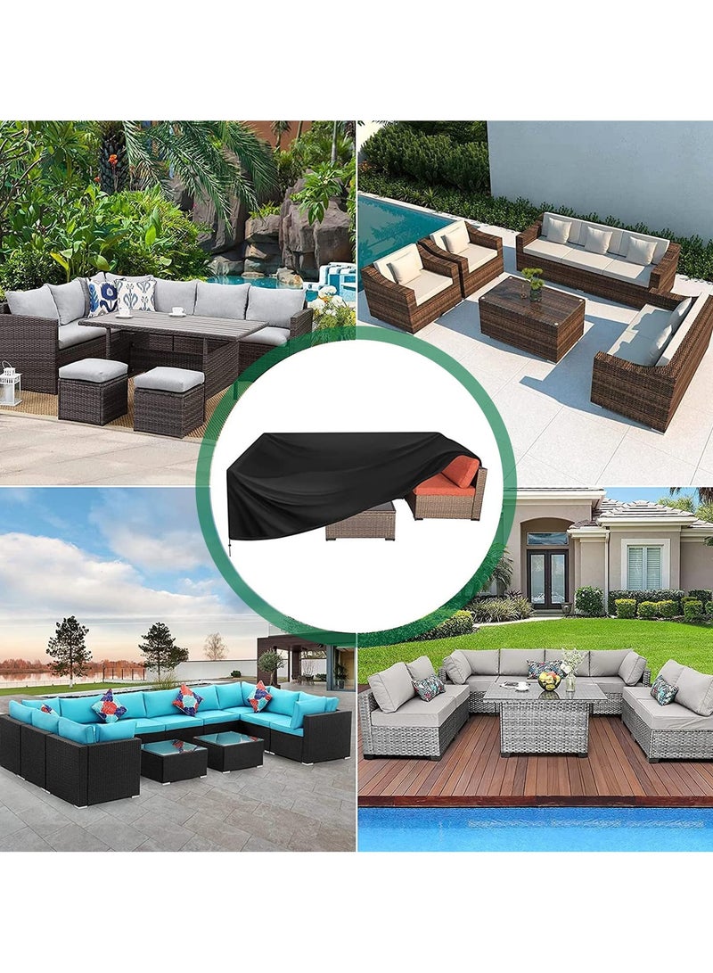 73Hours Waterproof Outdoor Furniture Cover 137 L x 102 W x 35 H , Premium Quality Patio Furniture Covers Dust Proof Anti-UV Heavy Duty Durable Sofa Sectional Table  Chair Cover Large - Outdoor Sofa Cover - Outdoor Seating Cover (Black) - Image 5