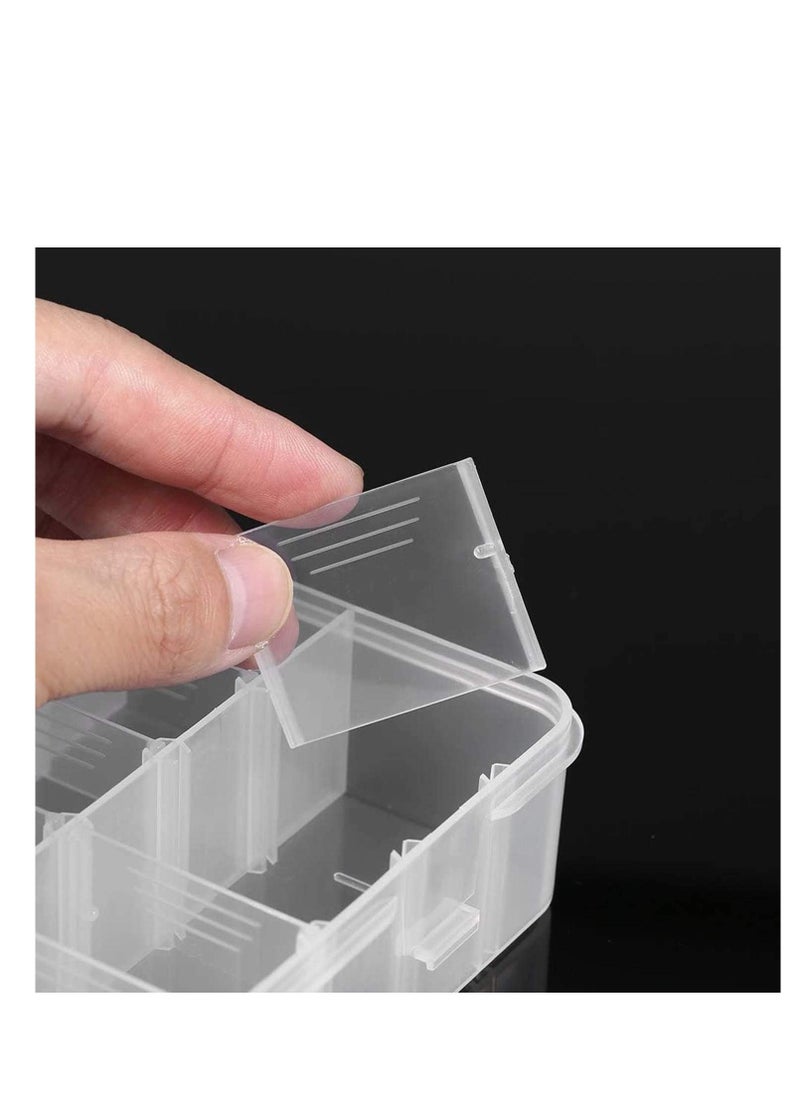 SYOSI - Plastic Organizer Container Box, 24 Grids Storage Box with Adjustable Dividers Organizer Storage Container Removable Grid Compartment Big Clear Slot box Case for Beads Earring Small Items - Image 1