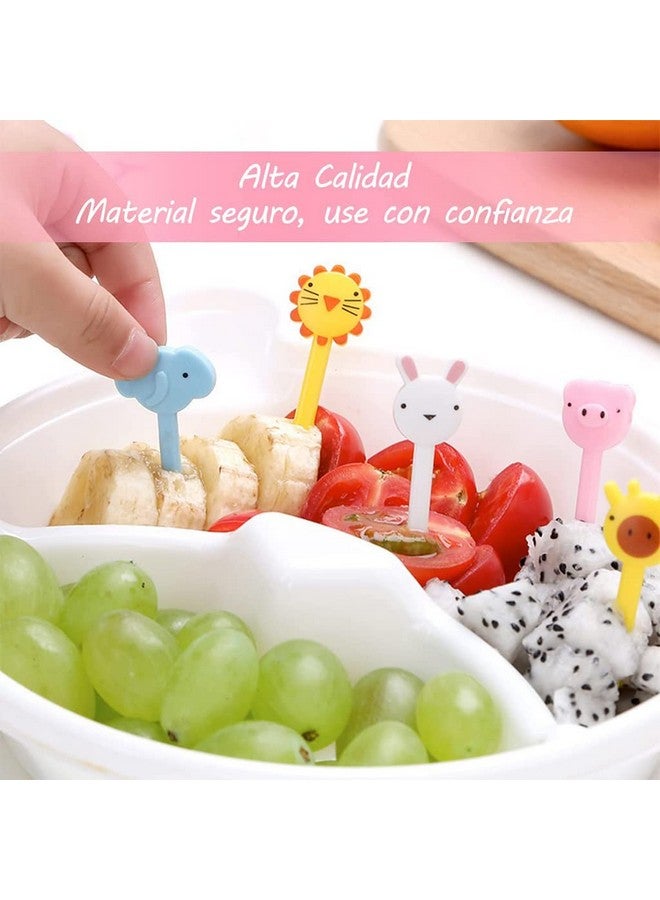 HASTHIP® 50 Pcs Cute Animals Bento Box Decor Mini Forks, Dessert Forks Toothpick for Cake Dessert Pastry Party Supply, Reusable, Food Grade Plastic, Random Color - Image 4