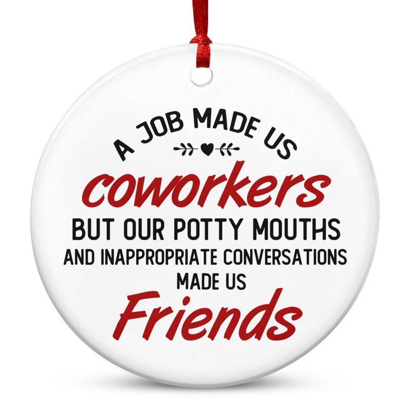 OASSIE Coworker Gifts for Friends Women Ceramic Christmas Ornaments 2025 for Tree Decorations Friend Gift for Coworker Funny Office Gifts for Coworkers Friends Ornament for Christmas Decorations