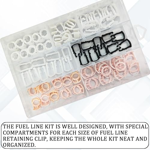 HHZL Fuel Line Retainer Clips, 3/8" & 5/16" Durable Nylon Gas Tank Repair Kit, 7 Size Fuel Line Retaining Clamp Assortment Replacement Kit Compatible with Ford, GM, Chrysler (70PCS) - Image 4
