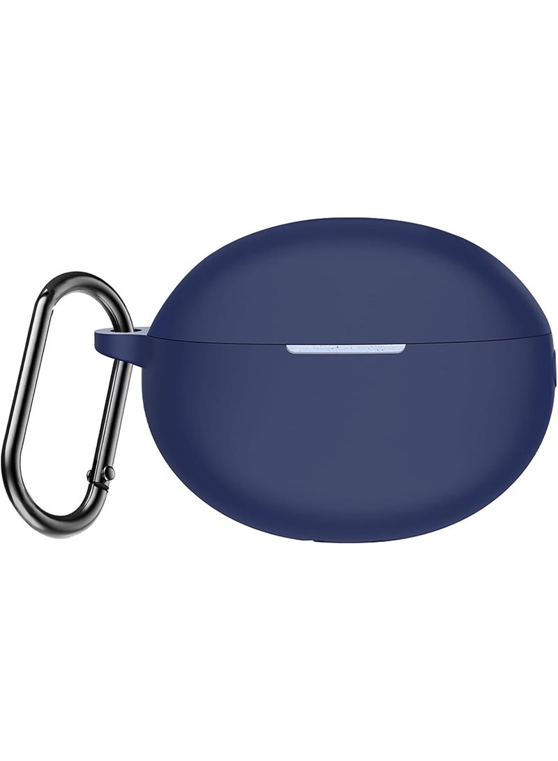 أكاليكس جراب سيليكون لسماعات هواوي فري بودز، مقاوم للصدمات، مقاوم للسقوط، مقاوم للغبار، مزود بإضاءة LED مرئية، غطاء واقٍ مع سلسلة مفاتيح متوافق مع سماعات هواوي فري بودز | أزرق داكن - Image 1