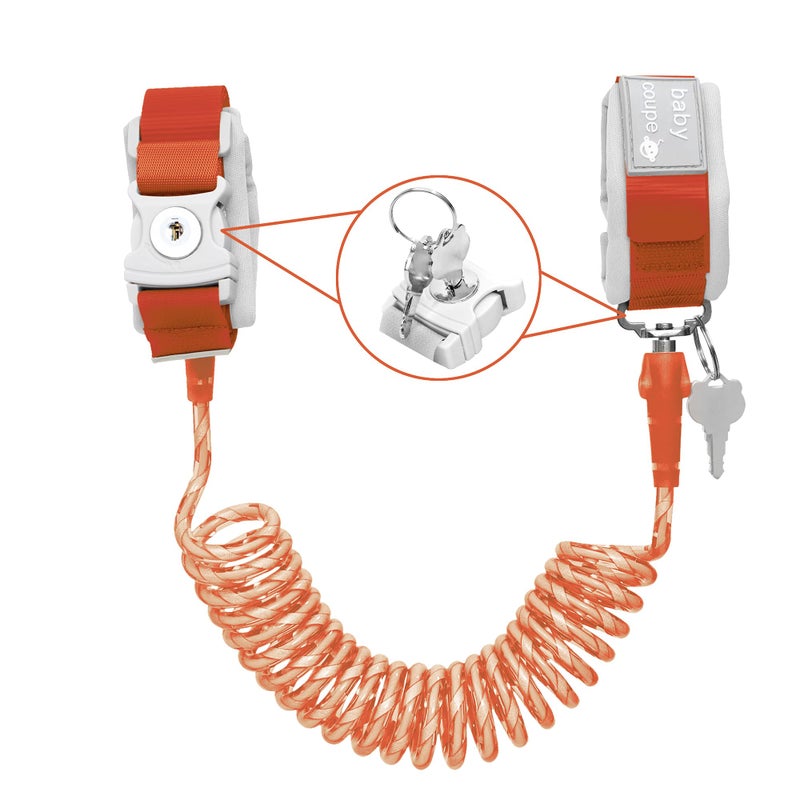 WSZCML Toddler Harness Walking Leash- Child Anti Lost Wrist Link - Child Safety Harness - Upgrade with Reflective(6.5ft) - for Boys and Girls,Not Easy to Open Without Key(Orange) - Image 1