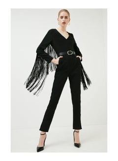 Tailored Fringe Detail Sleeved Jumpsuit