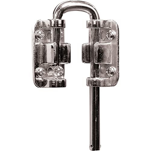 Defender Security Prime-Line U 9846 Patio Sliding Door Loop Lock – Increase Home Security, Install Additional Child-Safe Security, 1-1/8 In. Hardened Steel Bar with Diecast Base, Nickel Plated (Single Pack) - Image 1