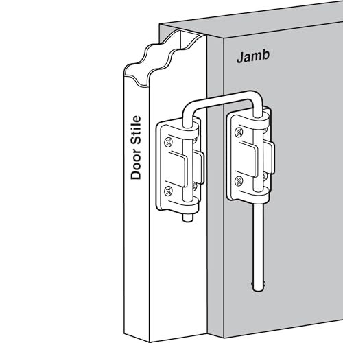 Defender Security Prime-Line U 9846 Patio Sliding Door Loop Lock – Increase Home Security, Install Additional Child-Safe Security, 1-1/8 In. Hardened Steel Bar with Diecast Base, Nickel Plated (Single Pack) - Image 3
