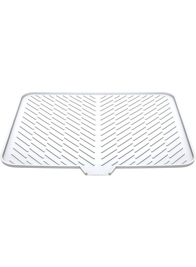 Luxet Luxet Silicone Dish Drying Mat with Built-in Drain Lip - Hygienic Drying Pad - Sturdy Compact Easy to Clean Tray Protects Surfaces Prevents Water Build Up - 23 X 17 (White)  - Image 1