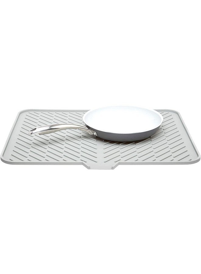 Luxet Luxet Silicone Dish Drying Mat with Built-in Drain Lip - Hygienic Drying Pad - Sturdy Compact Easy to Clean Tray Protects Surfaces Prevents Water Build Up - 23 X 17 (White)  - Image 4