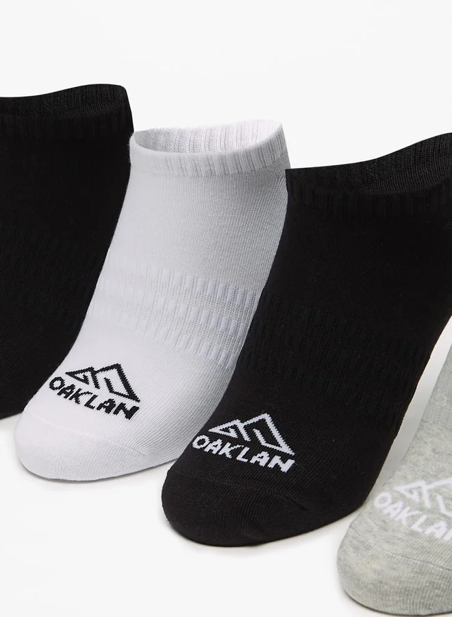 أوكلان Women's Logo Print Ankle Length Sports Socks - Set of 5