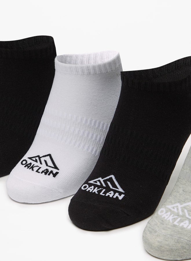OAKLAN Women's Logo Print Ankle Length Sports Socks - Set of 5 - Image 2