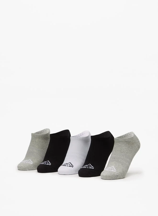 أوكلان Women's Logo Print Ankle Length Sports Socks - Set of 5