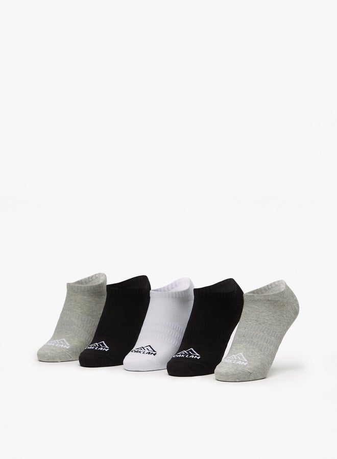 OAKLAN Women's Logo Print Ankle Length Sports Socks - Set of 5 - Image 1