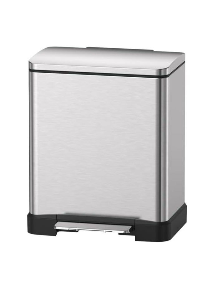 WT-EASYCARE 45L Stainless Steel Trash Bin – Removable Plastic Bucket, Soft Close & Stay-Open Lid, Strong Pedal, Odor Control, Non-Skid Base, Anti-Fingerprint – Ideal for Home, Office, Bedroom & Events  - Image 1