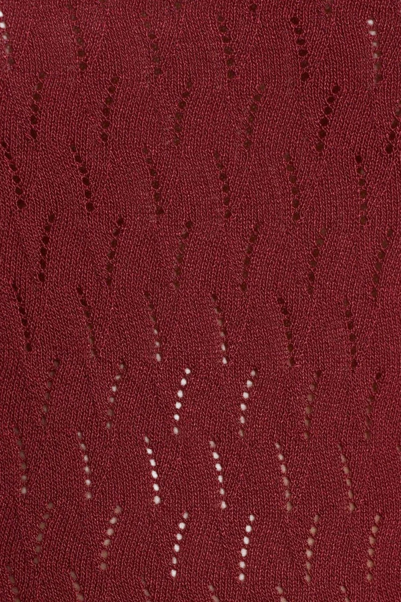 Dilvin Burgundy Red DILVIN Textured Crop Cami Blouse With Bow Detail for Women | Best Price UAE