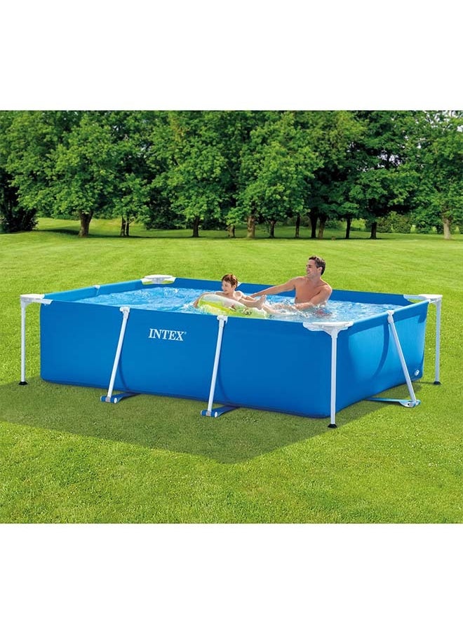 INTEX - Superior Strength And Longer Durability Sturdy Rectangular Unisex Frame Swimming Pool Blue Model 28270 Summer Fun Water Play 2.20mx1.50mx60cm - Image 1