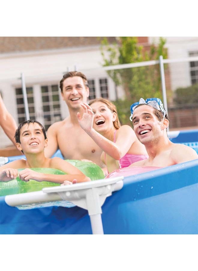 INTEX - Superior Strength And Longer Durability Sturdy Rectangular Unisex Frame Swimming Pool Blue Model 28270 Summer Fun Water Play 2.20mx1.50mx60cm - Image 1